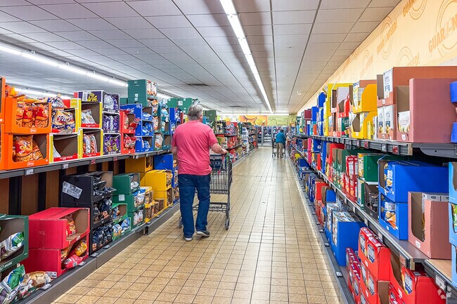 Residents of Plain Township get their grocery needs at Aldi along Harmont Avenue.