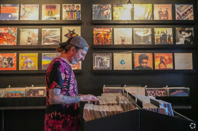 Residents of Ellsworth Romig enjoy shopping for vintage records at Black Wax Records.