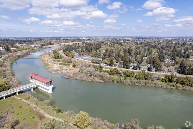 The American River wraps around Campus Commons.