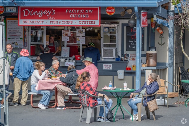 Try the fish and chips at Dingey's just a few minutes away from Indian Creek.