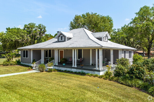Ranch style homes with wrap around porches give East Bartow locals a space to relax at home.