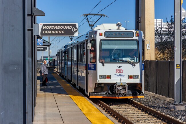The RTC light rail at Dry Creek Station offers commuters easy access to downtown Denver.