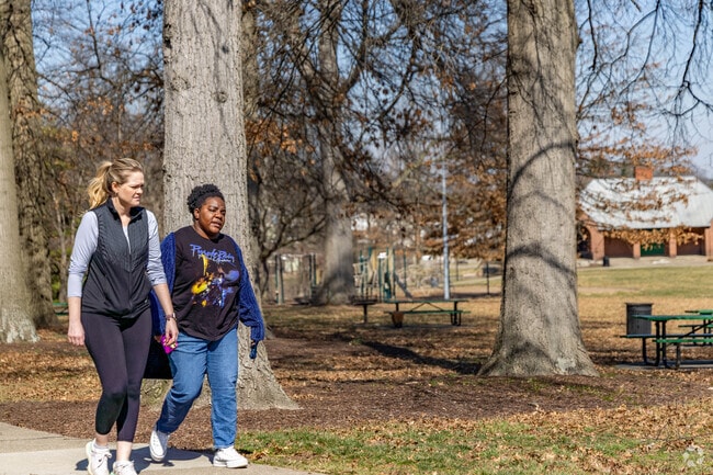 Residents of Evanston can enjoy a walk with a friend at Owls Nest Park