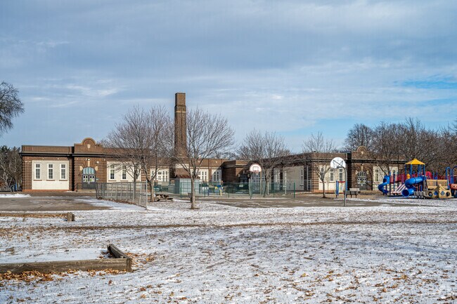 Hiawatha Community School sits adjacent to Hiawatha School Park.
