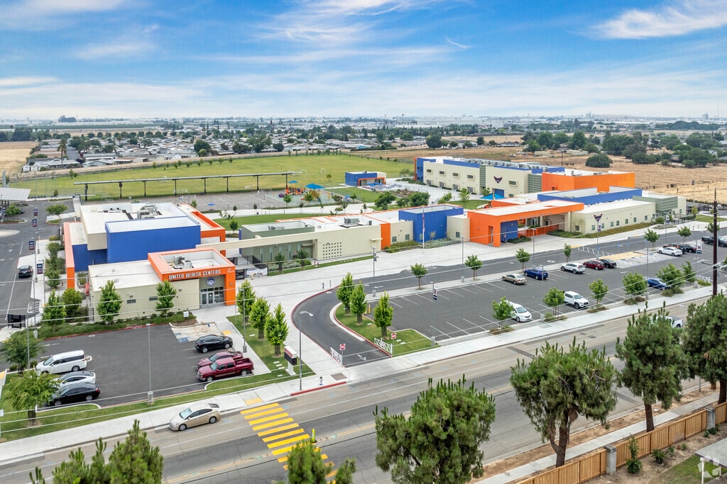 The campus of Juan Felipe Herrera Elementary School in Fresno.