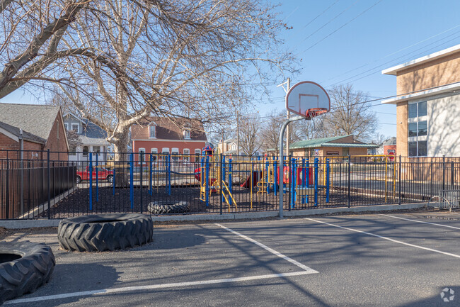 Immanuel Lutheran School has a playground at the back of the parking lot.