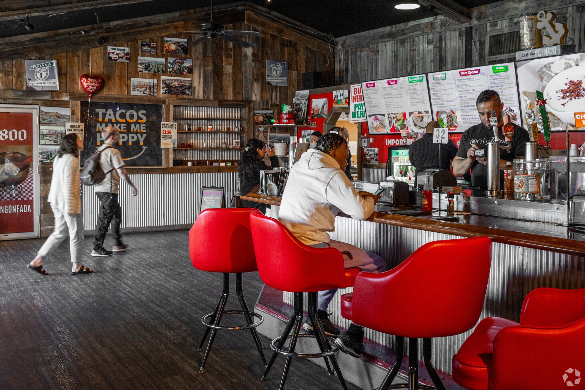 Taco TJ's is a popular eatery option in La Placita Park.
