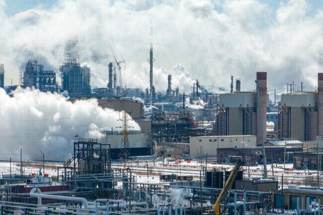 There are several different energy companies operating around the indiana Harbor in East Chicago.