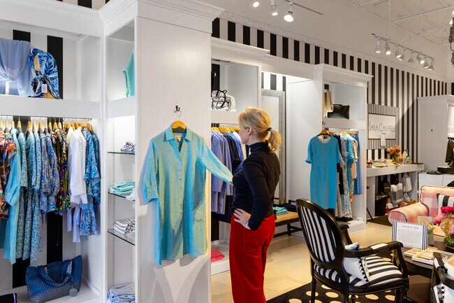 Peachtree Heights is known for upscale shopping, including Sara Campbell for women's clothes.