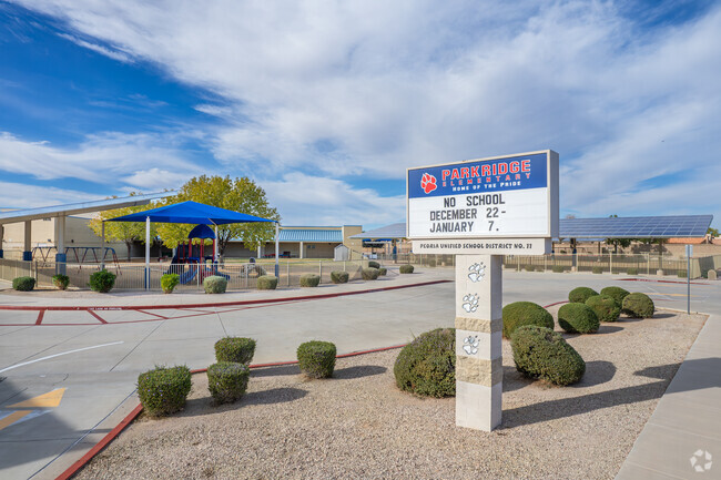 The monument sign greets you at Parkridge Elementary School in Peoria.