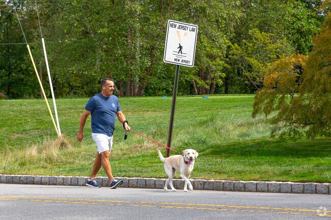Harding locals can walk their pets on the communities peaceful streets.
