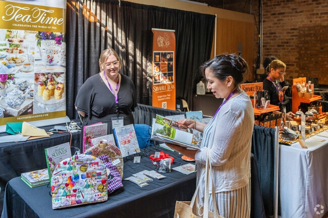 Tea Time has great books about tea at the Chicago Tea Festival in Jefferson Park.