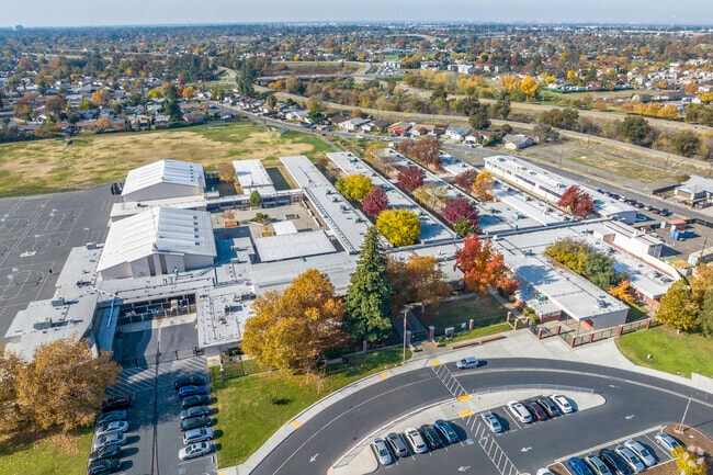 Martin Luther King Jr. Technology Academy offers a sprawling campus when viewed from above.