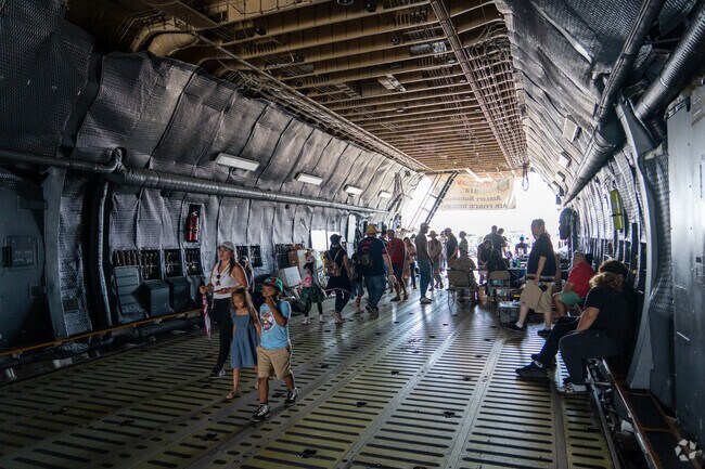 Take a break from the sun and hangout inside a military jumbo plane at the Capital Air Show.