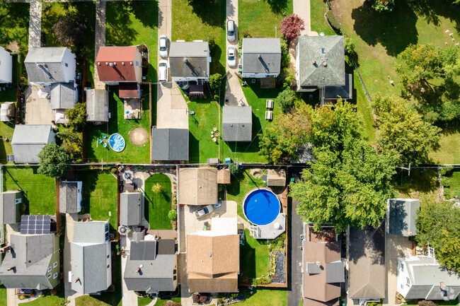 Housing density varies in Kenmore Northeast but backyards large enough for pools are common.
