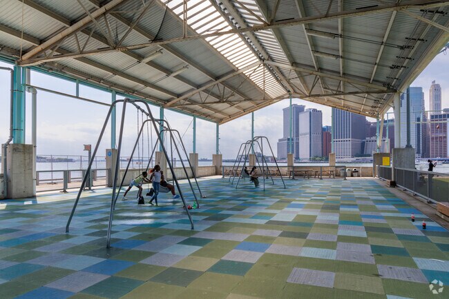 Brooklyn Bridge Park has an indoor park with swing sets