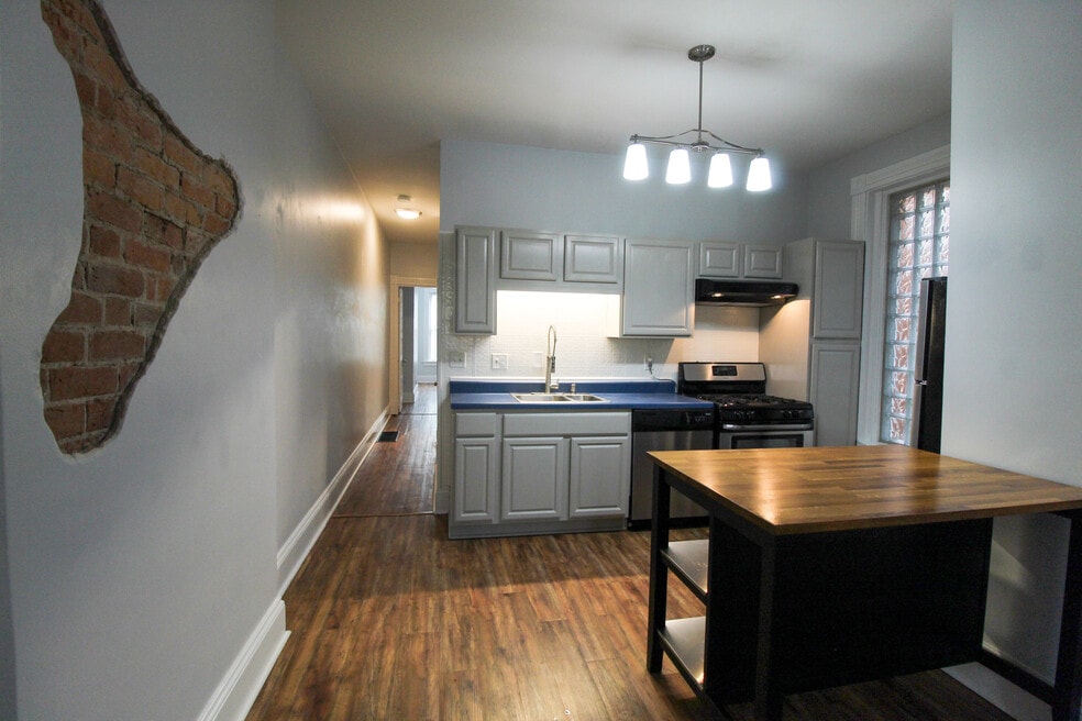 Kitchen with hallway to bathroom/bedroom