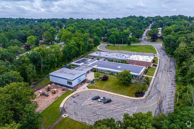 Aerial view of Woodmont Elementary School campus.