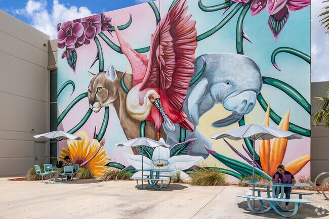 Enjoy beautiful artworks while having lunch at The Frank C. Ortis Art Gallery and Exhibit Hall near West Boulevard Heights in Pembroke Pines, FL.