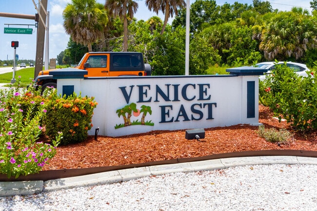 The entrance to Venice East off Tamiami Trail greets visitors and residents with this signage.