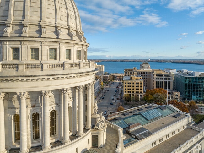 Enjoy the views of Downtown Madison, which is close to Lake Monona.