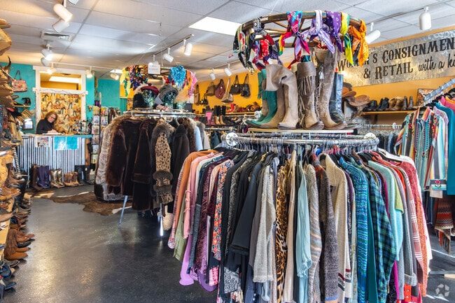 Crystal Cowgirl in Evergreen is a consignment shop selling cowgirl attire.