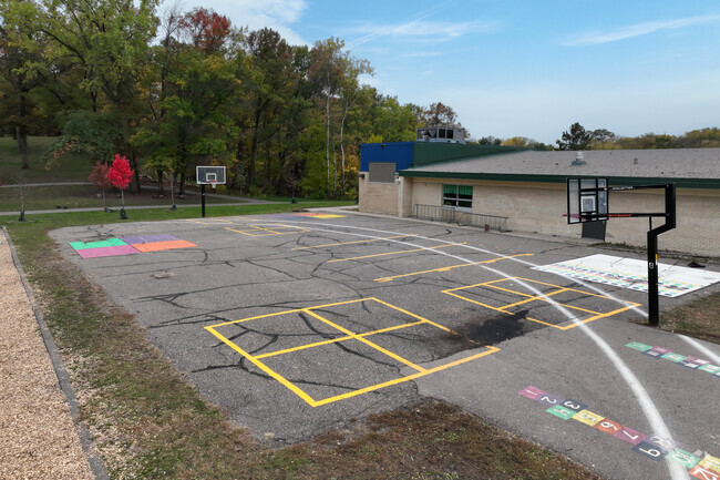 Garlough Environmental Magnet has a large sports area for recess.