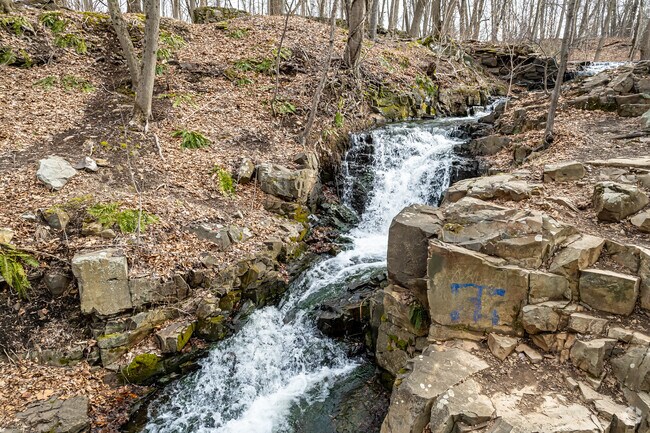 Waterfall At Dividend Pond in Rocky Hill, CT.