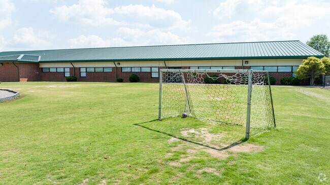 Riverwood Elementary School in Archers Lodge, has well-kept athletic fields for student use.