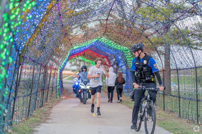 Frost Your Fanny gives Pecan Valley South locals a fun run in a lit-up park setting.