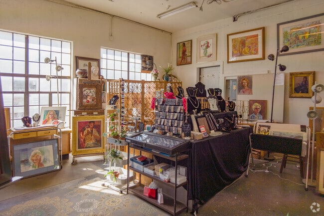 Artist studio and gallery at Paseo One in Classen Ten Penn's art district.