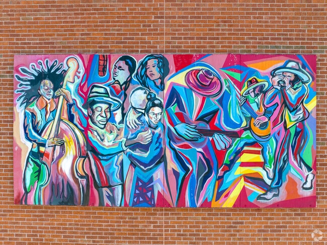 Carrollton Center for the Arts displays artistic murals for everyone to view and enjoy.
