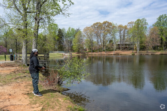 Locals love fishing at Old Kernersville Lake Park, just minutes from Hastings Hill.