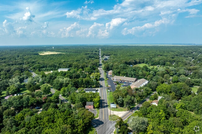 A bird's eye view reveals the tranquil neighborhoods of Galloway.