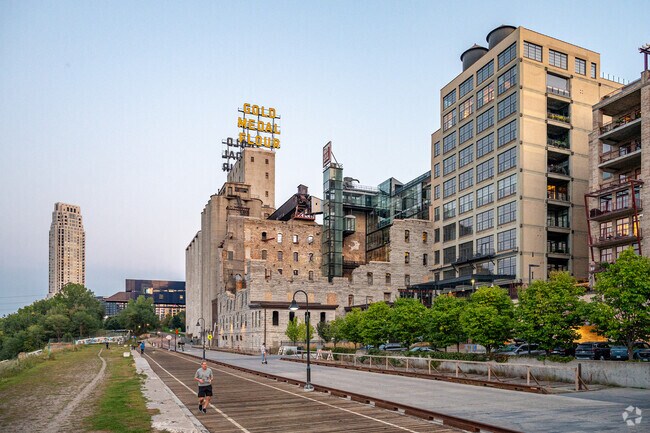Mill Ruins Park showcases historic milling remnants along the riverfront.