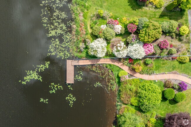 Many lakefront homes in Sunday Lake feature private docks and spacious backyards.