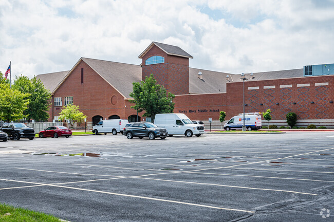 Rocky River Middle School has plenty of parking spaces for staff and parents.