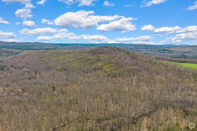Aerial view Knox Mountain's 800 foot summit. Located in the Vernon S. Walker Wildlife Management Area in Newfield, Maine.