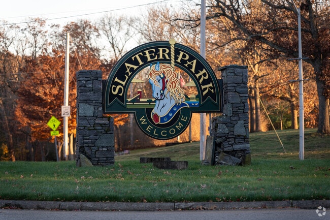 Slater Park welcome sign in Pawtucket.