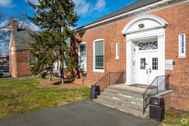 The main entrance at the Frederic W. Cook School, Plainfield, NJ.