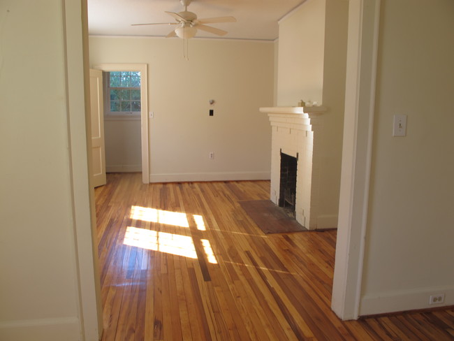Living room with working firer place