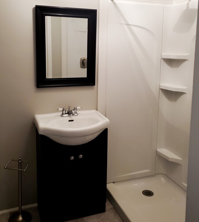 Newly remodeled bath with walk-in shower