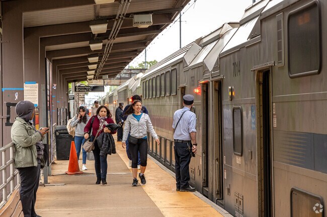 NJ transit bridging Elizabeth to the rest of New Jersey and New York City.