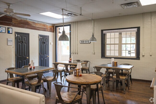 Thatcher's BBQ & Grill in Graysville has a rusting and charming dining hall.