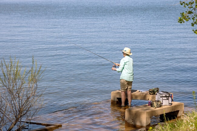 Fish for trout and walleye off the jetty at Cherry Creek State Park.