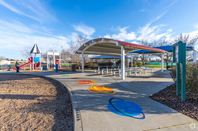 Paintings of planets are on display at Freedom Park in North Highlands.