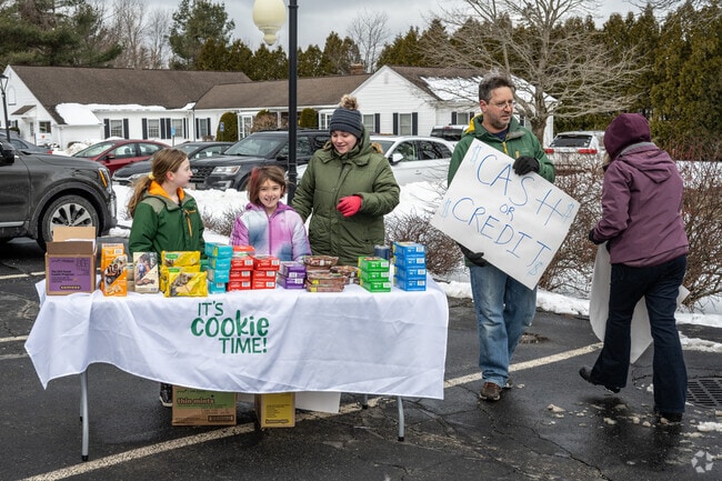 Girl Scouts sell their cookies in Paxton.