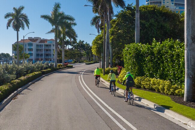 Moorings Park Hawkes Ridge residents often take bike rides to the beach to ride the bike paths.