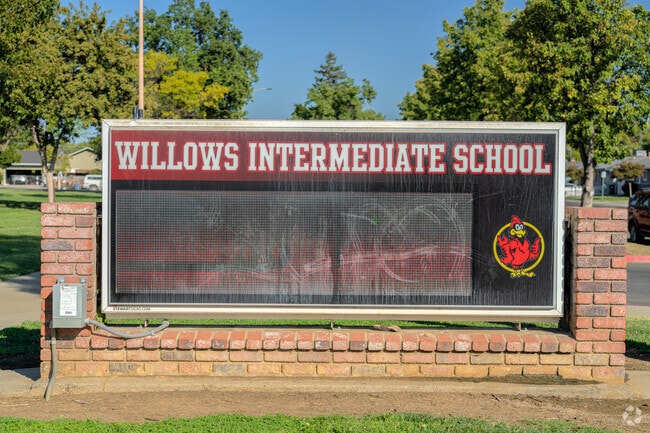 Important information can be displayed on the digital sign front of Willows Intermediate School.