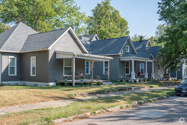 Porches offer a perfect place to watch a summer storm roll through Indiana State University.